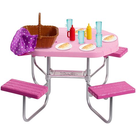 barbie picnic set|barbie doll patio set.